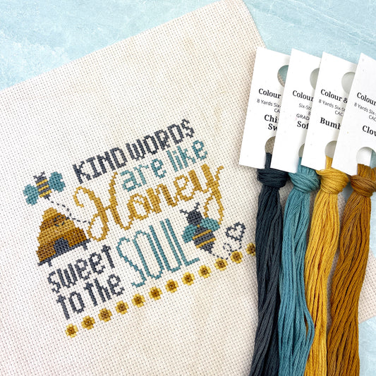 Color Conversion: Kind Words by Primrose Cottage Stitches