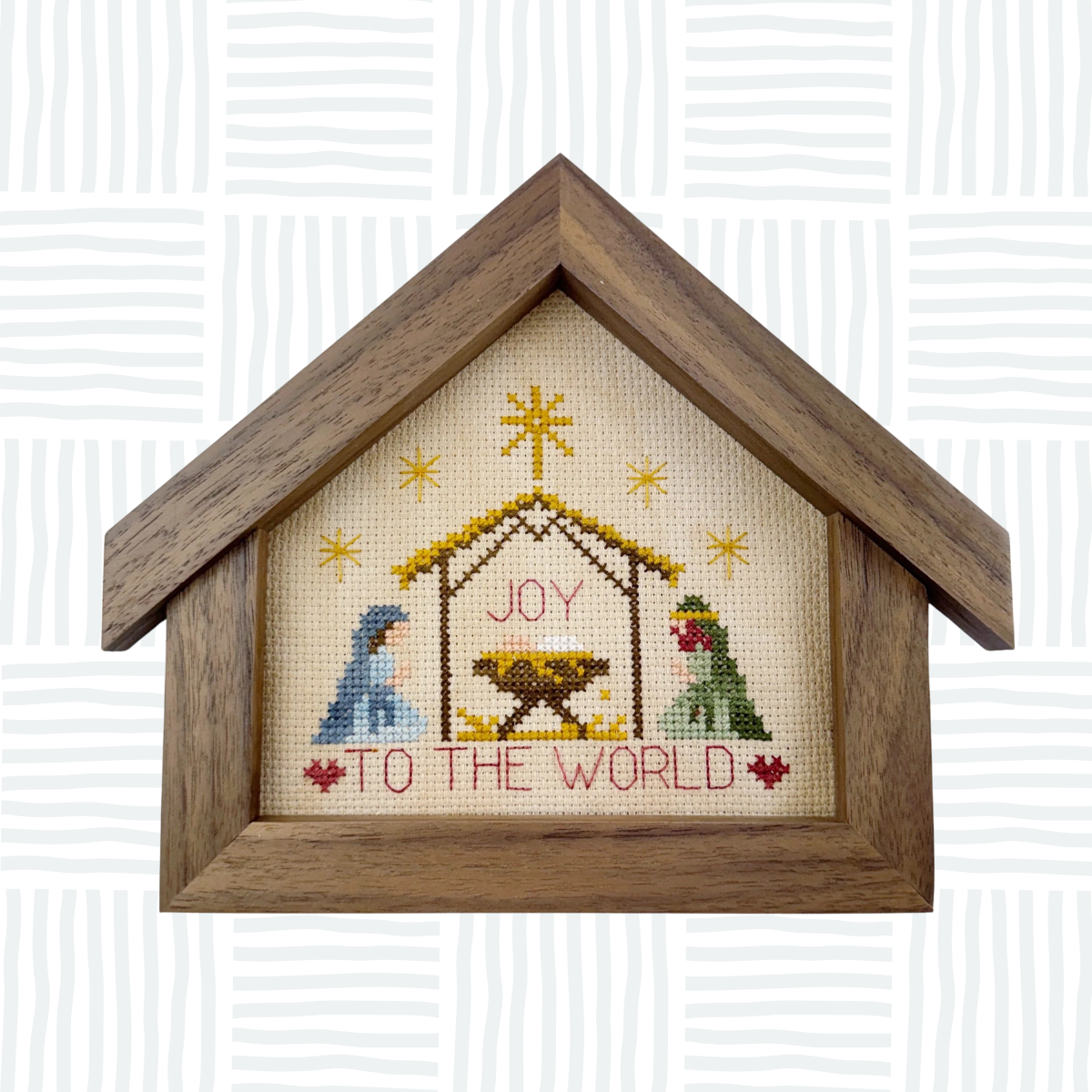 Wood Frame for Joy to the World Nativity by Primrose Cottage Stitches