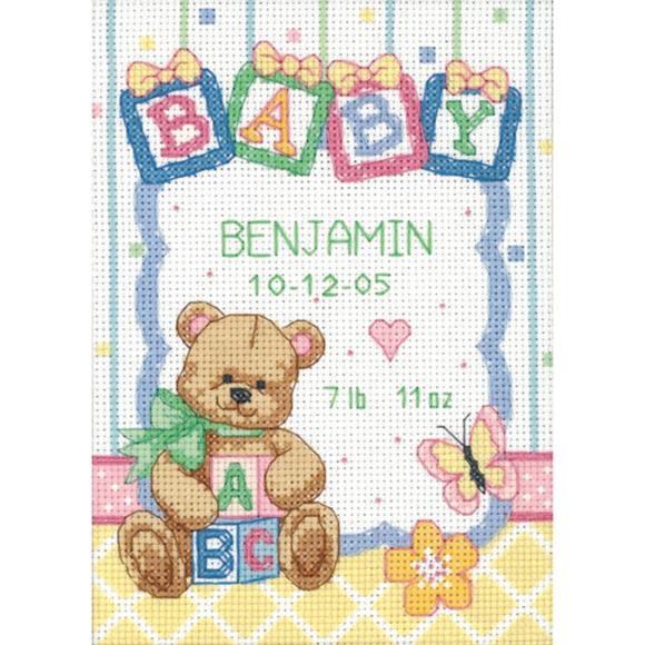 Baby Blocks Birth Record Cross Stitch Kit
