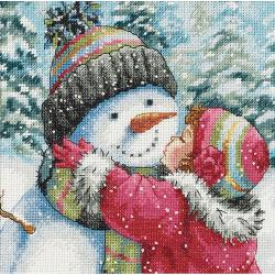 A Kiss For a Snowman Cross Stitch Kit