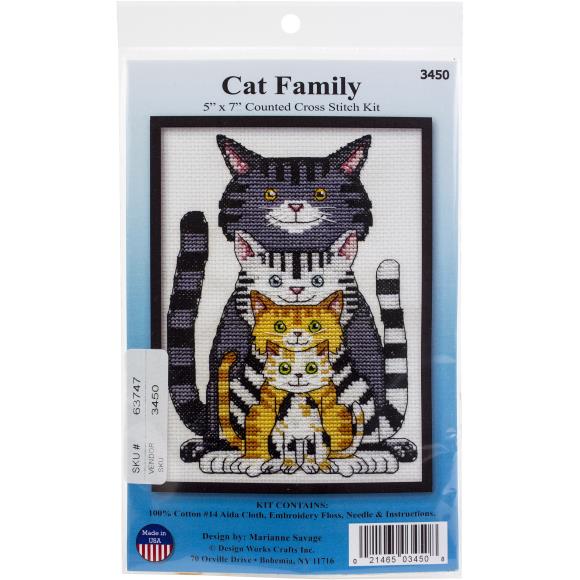 Cat Family Cross Stitch Kit
