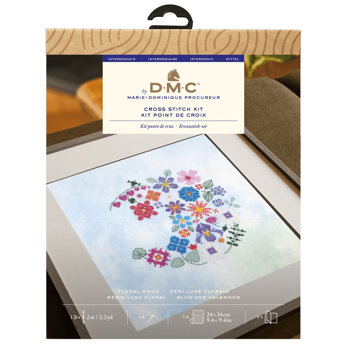 Floral Moon Cross Stitch Kit
