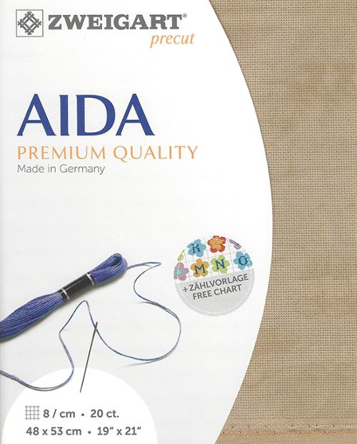 Zweigart 20 ct Aida XFine Vintage 3009 Precut Fabric, 19" x 21"