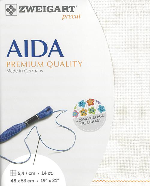 Zweigart 14 ct Aida Vintage 1079 Precut Fabric, 19" x 21"