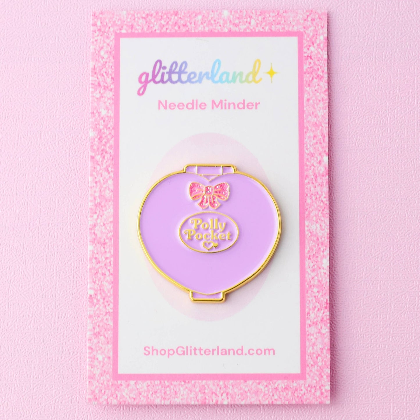 Purple Pocket Doll Compact Needle Minder