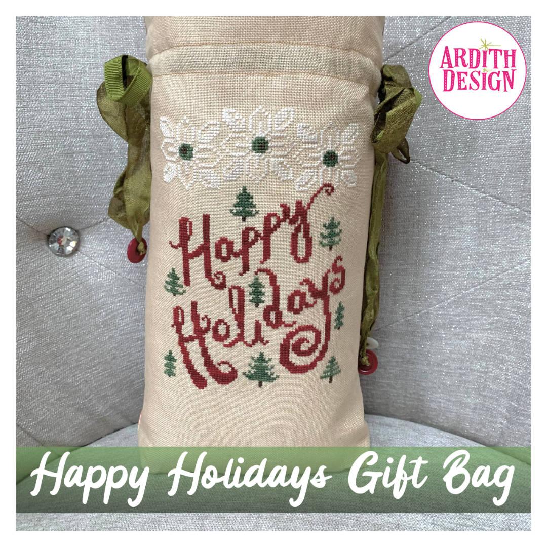 Happy Holidays Gift Bag Pattern
