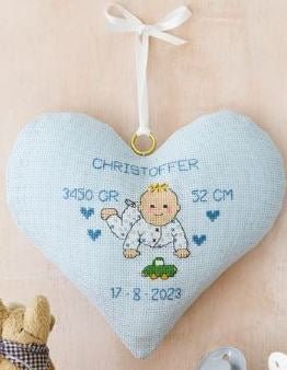 Blue Heart Birth Announcement Kit