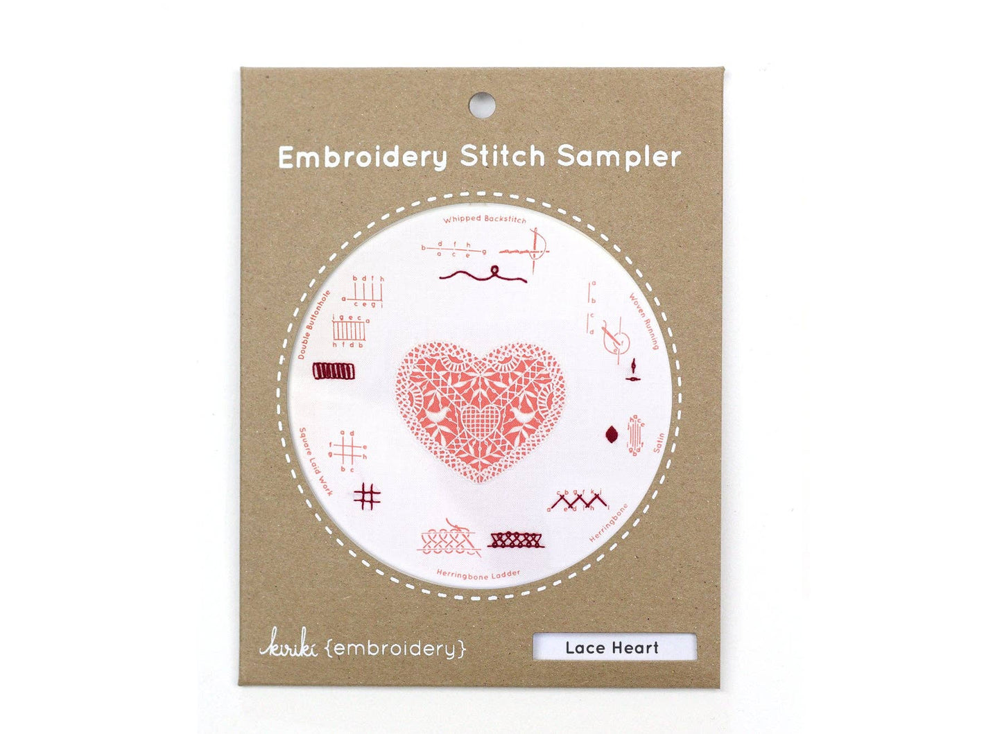 Lace Heart Embroidery Stitch Sampler