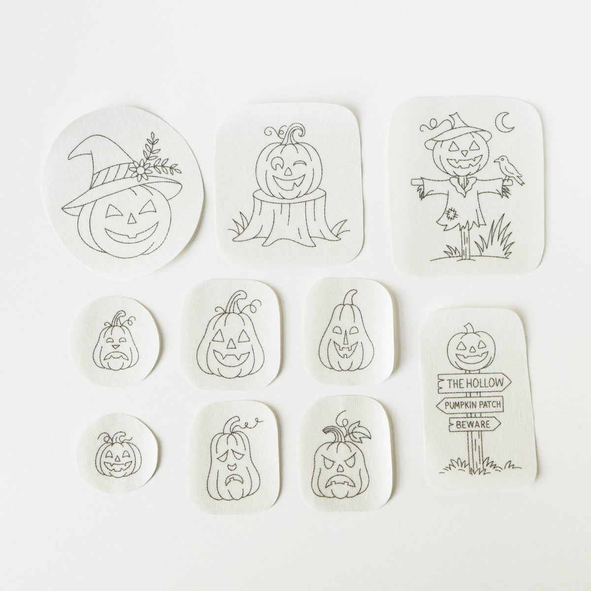 Jack O'Lantern Stick and Stitch Embroidery Patterns