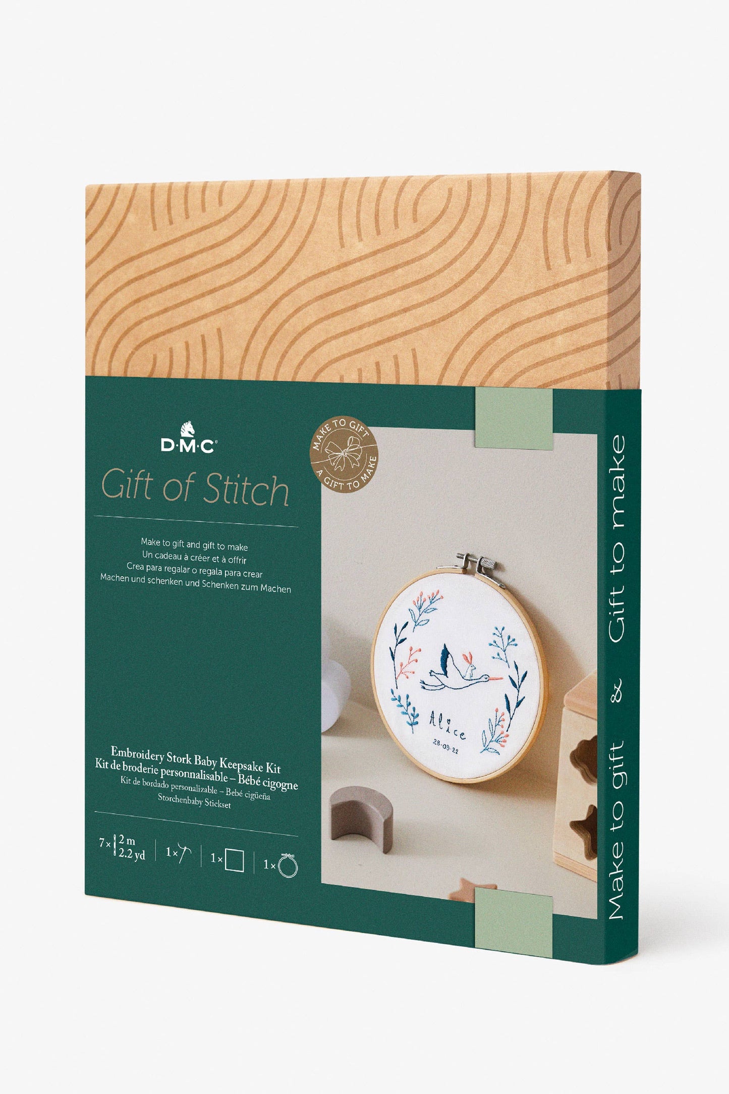 DMC Gift of Stitch Stork Baby Keepsake Embroidery Kit TB180