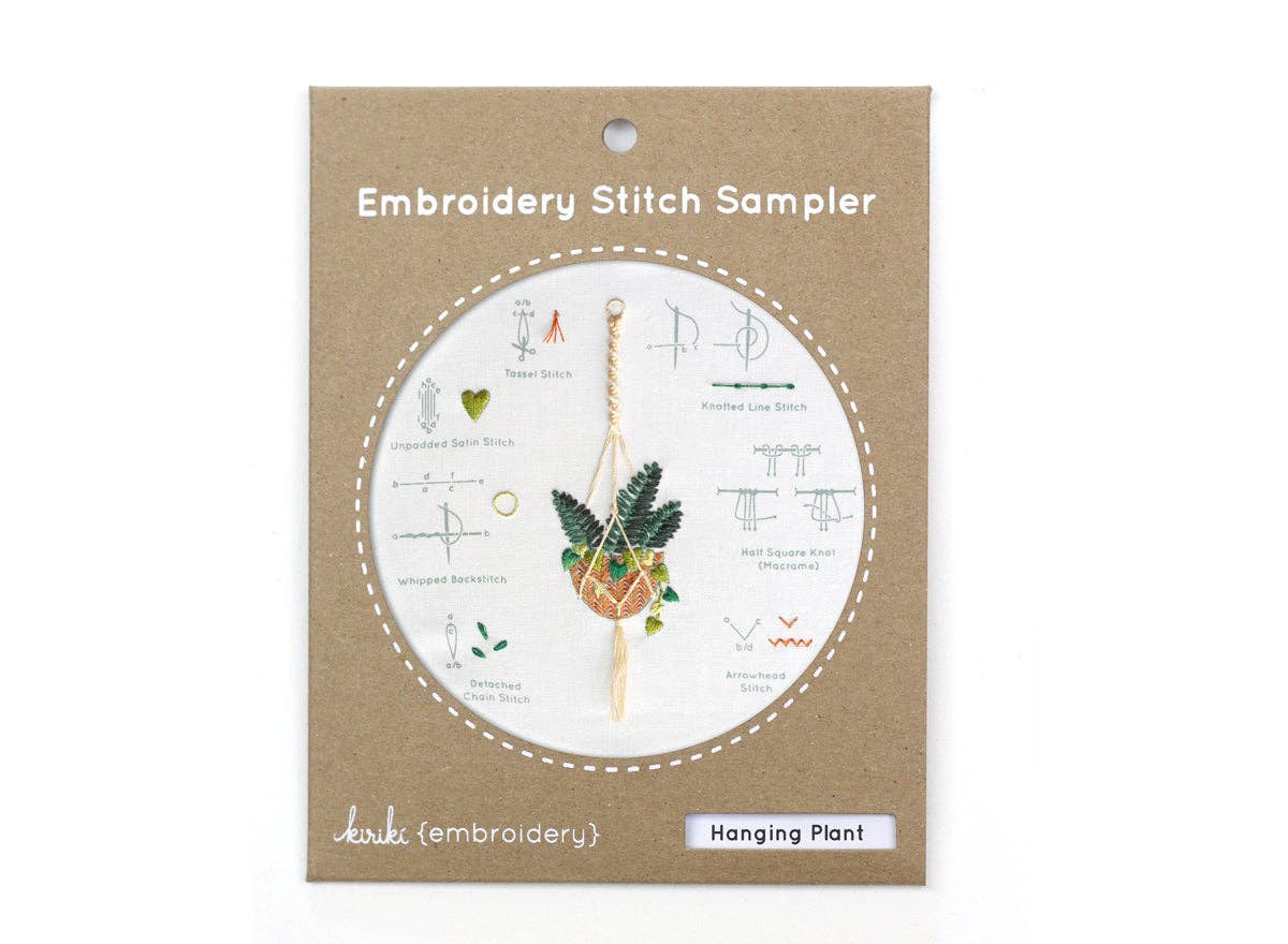 Hanging Plant Embroidery Stitch Sampler