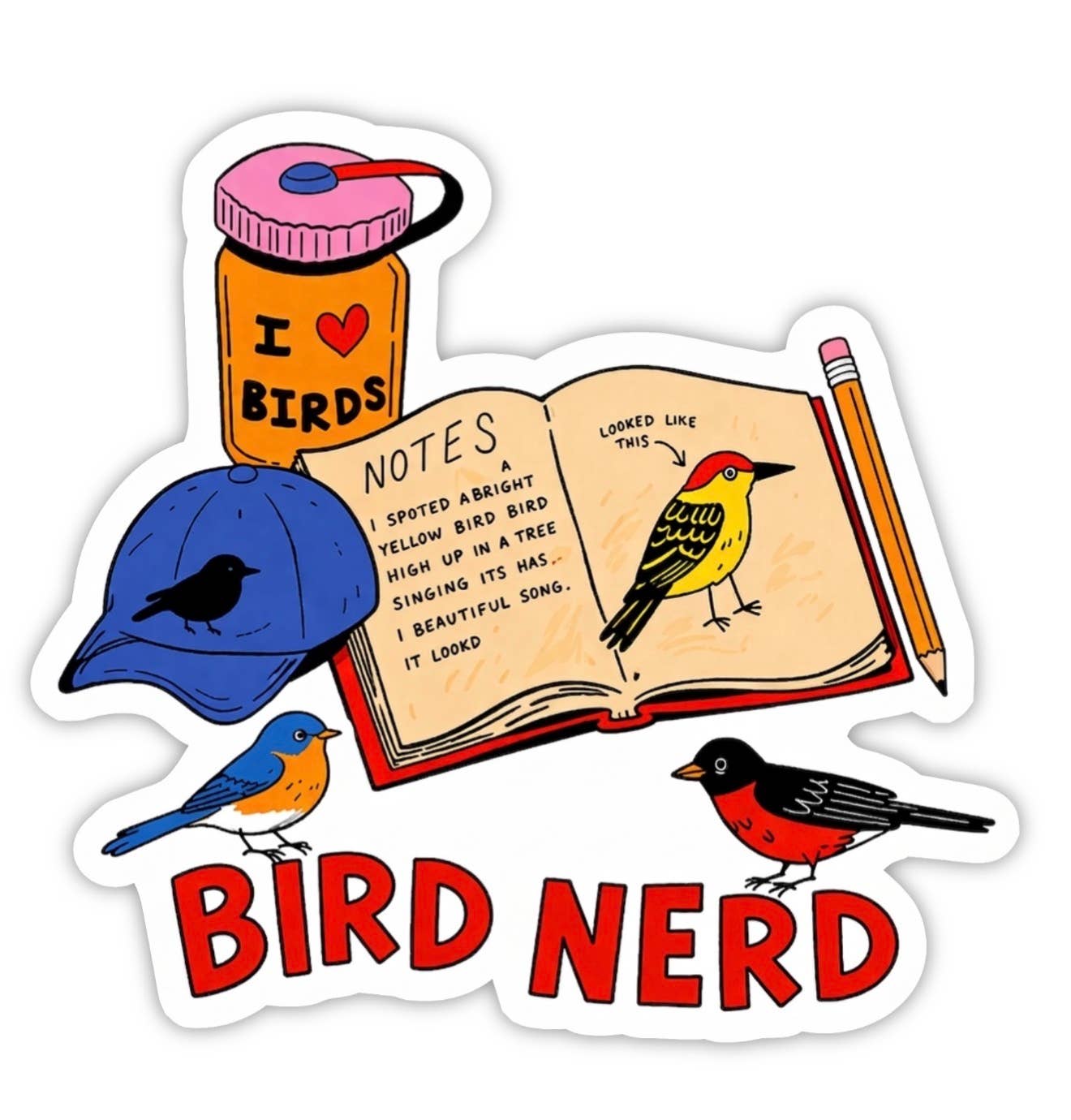 Bird Nerd Sticker