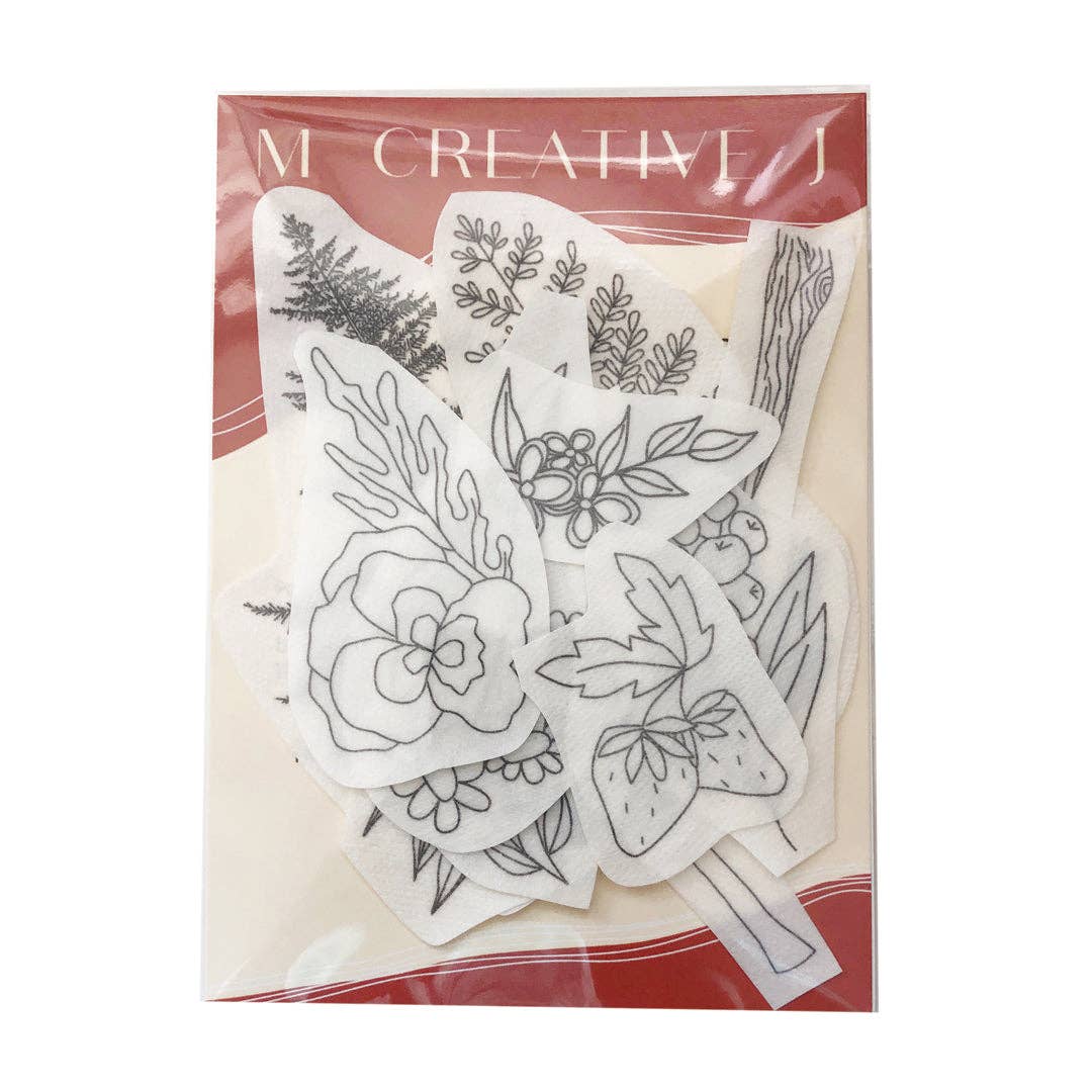 Forest Forage Hand Embroidery Peel Stick & Stitch Pattern