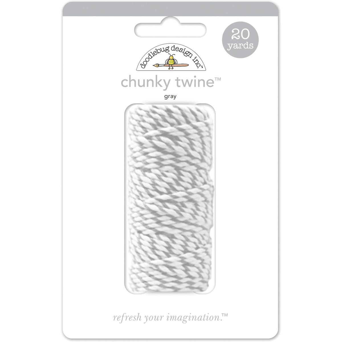 Doodlebug Monochromatic Chunky Twine Grey
