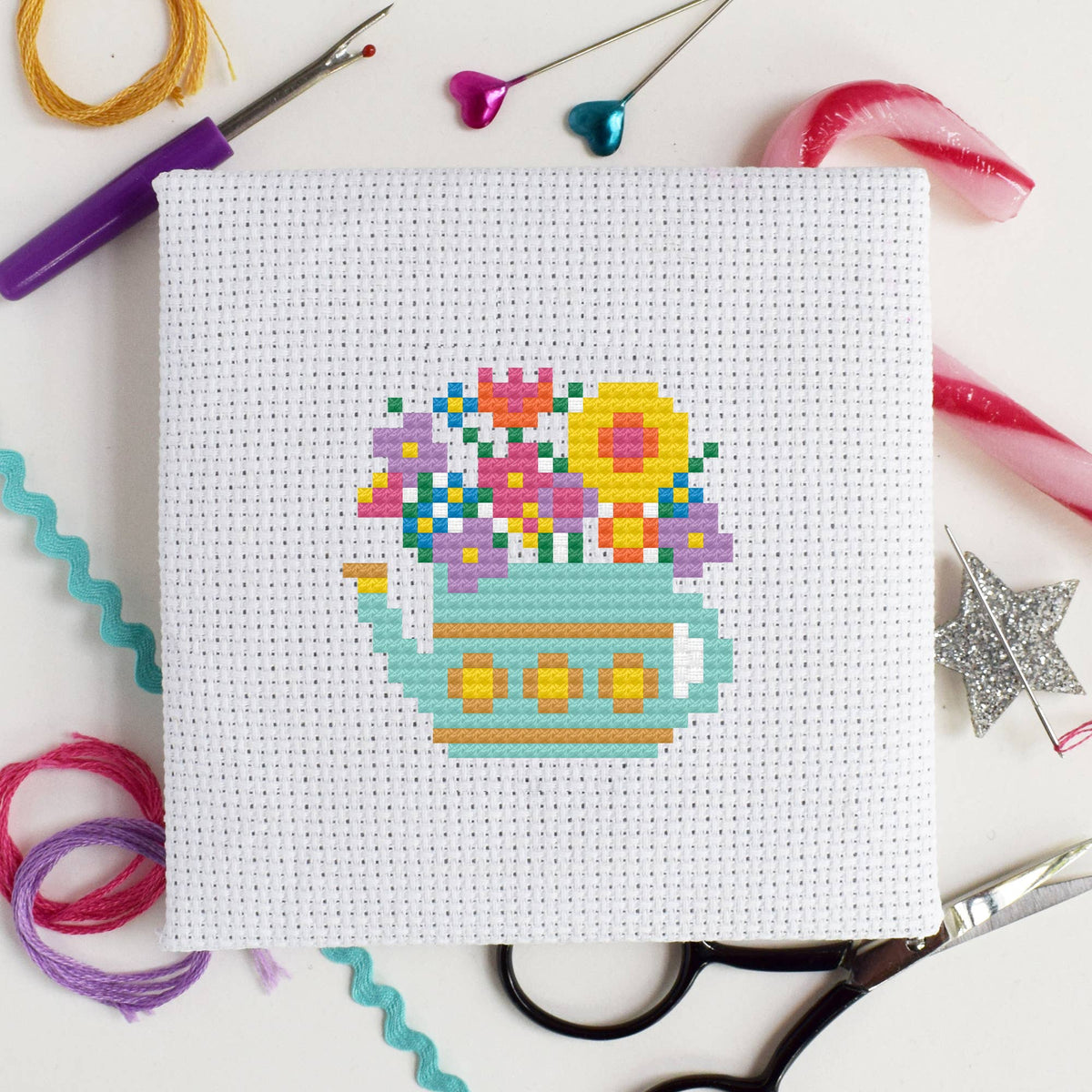 Watering Can Mini Cross Stitch Kit