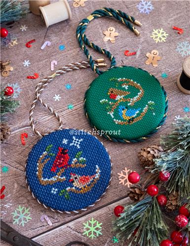 Duo Festive Christmas Bird Ornaments Pattern