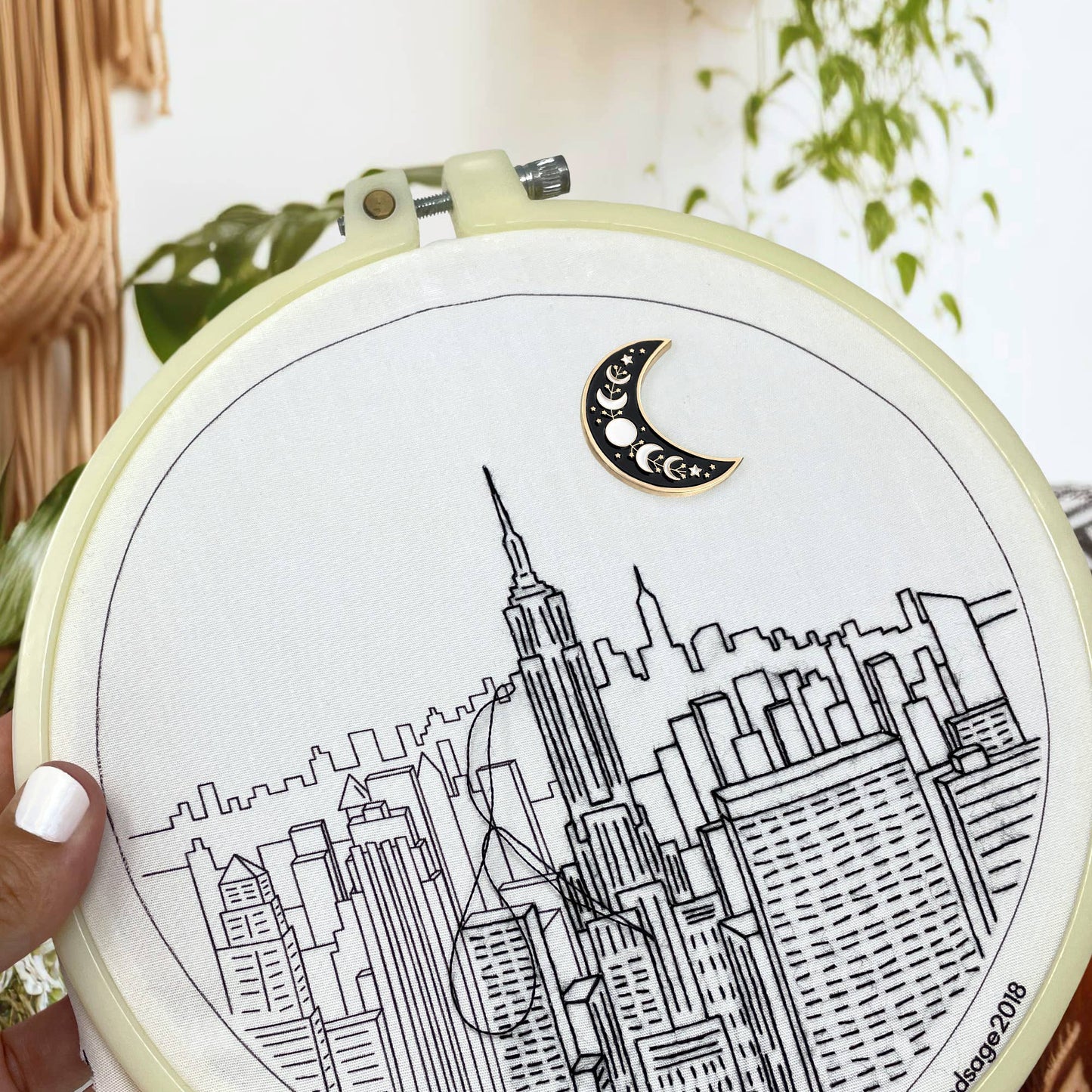 Moon and Stars Needle Minder