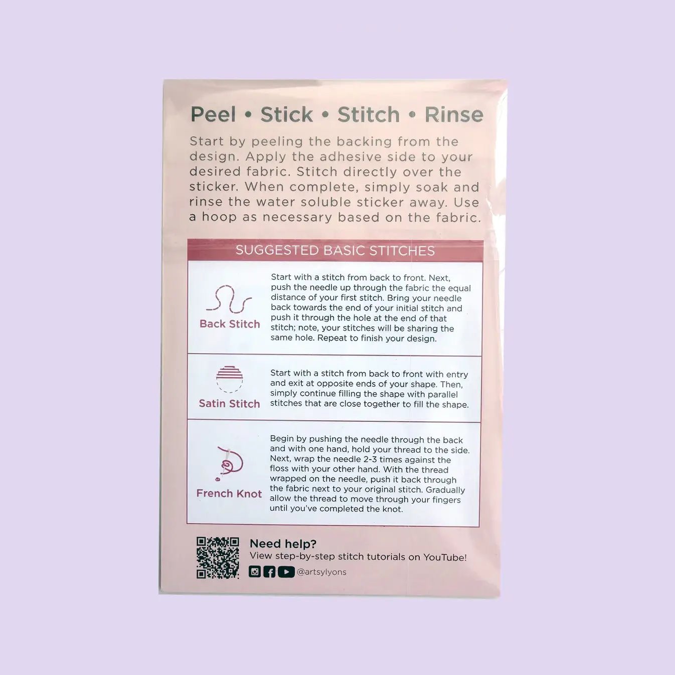 Floral Feline Stick & Stitch Embroidery Pack