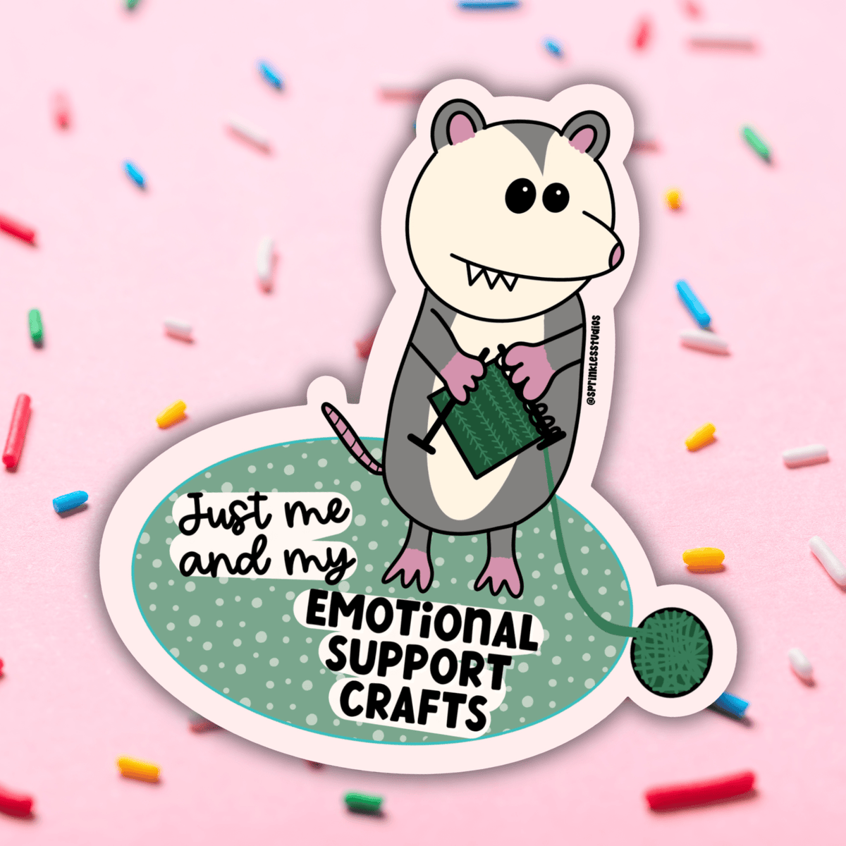 Emotional Support Crafts Vinyl Sticker
