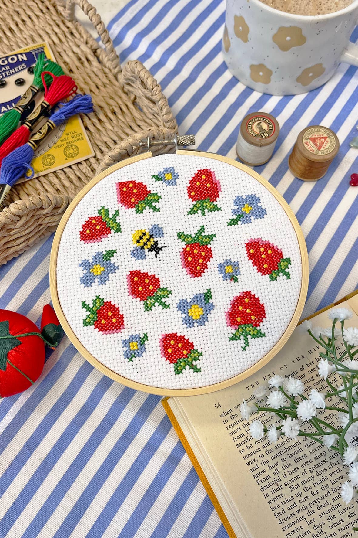 Summer Strawberries Large Cross Stitch Kit
