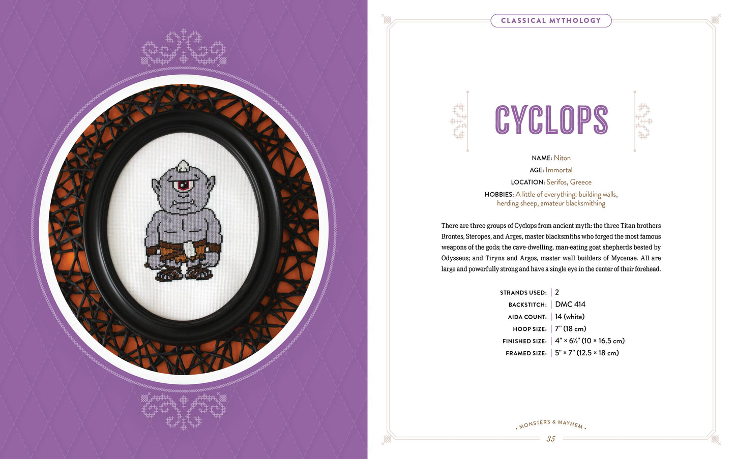 Monsters and Mayhem in Cross-Stitch: Designs and Instruction