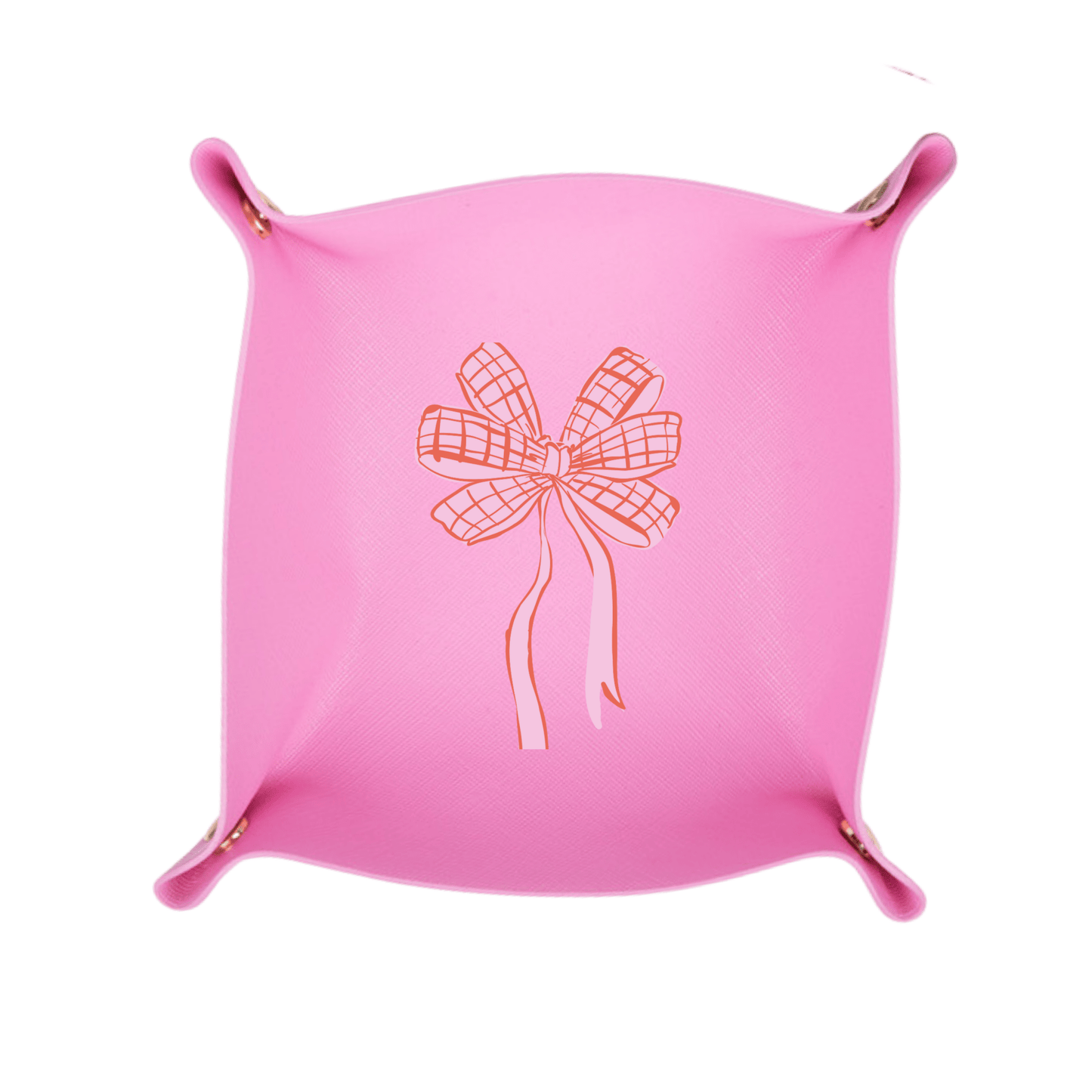 Pink Bow Plaid Thread Catcher Tray
