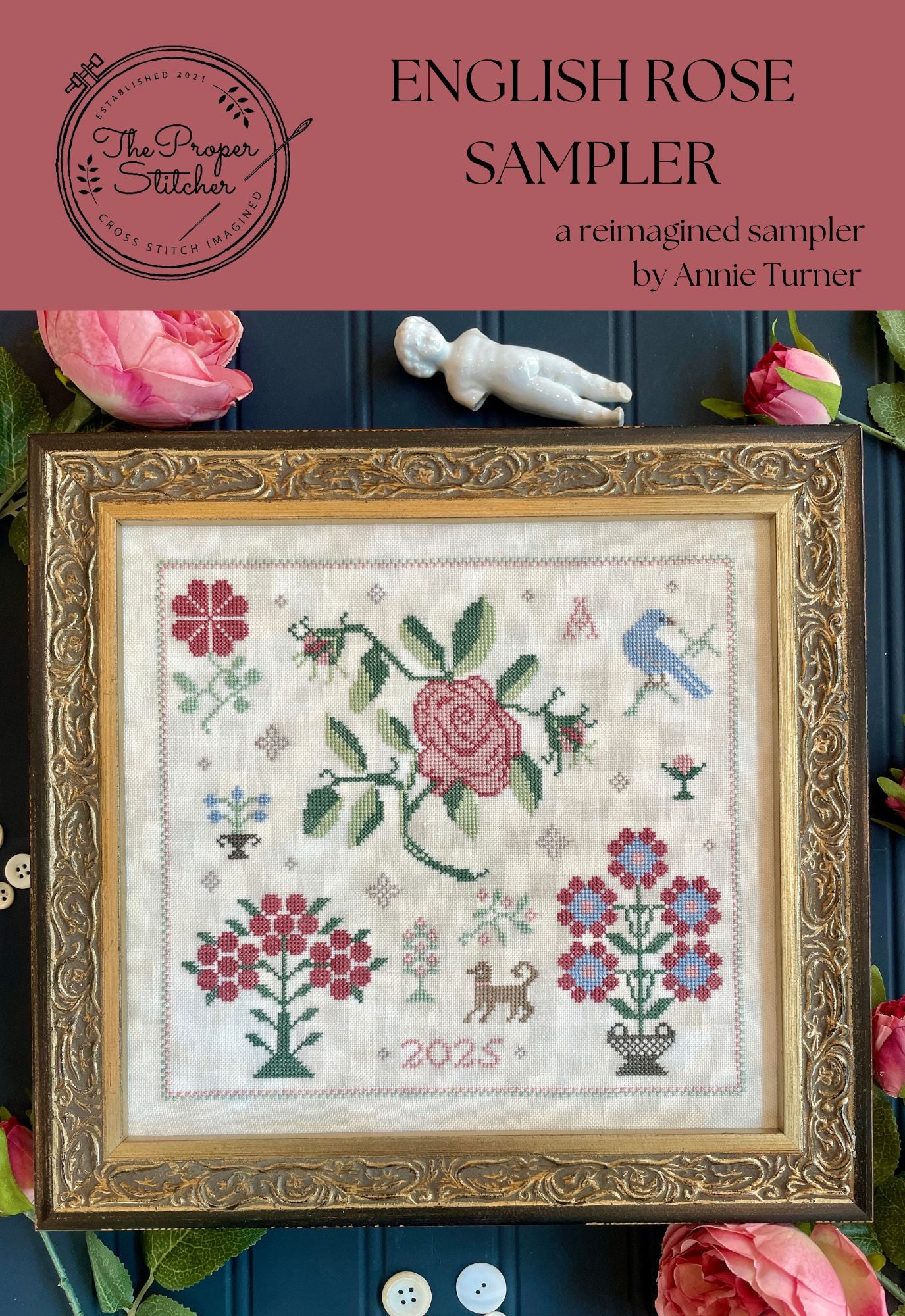 English Rose Sampler Pattern