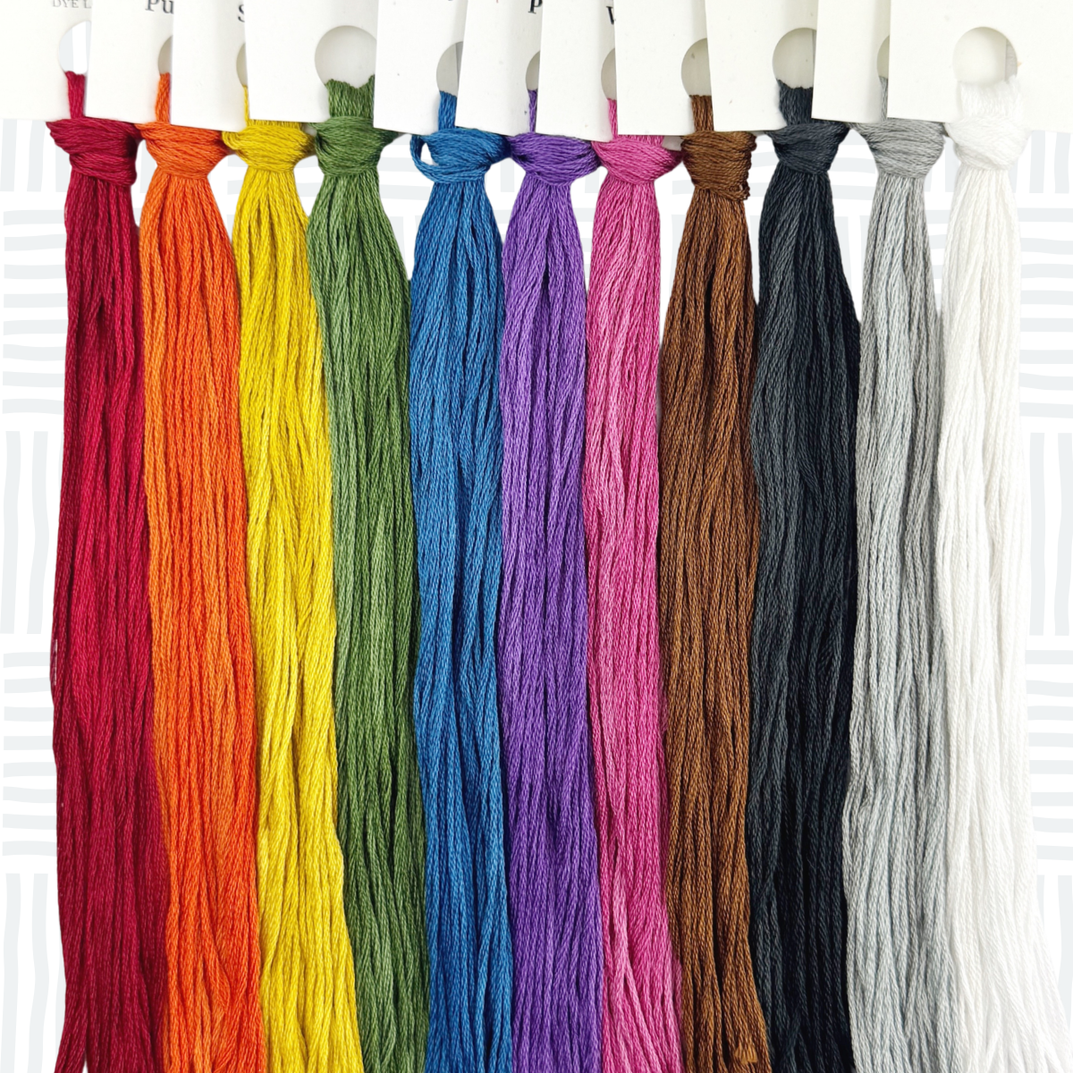 Classic Rainbow Hand Dyed Thread Bundle - 11 Skeins