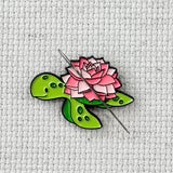 Floral Turtle Enamel Needle Minder