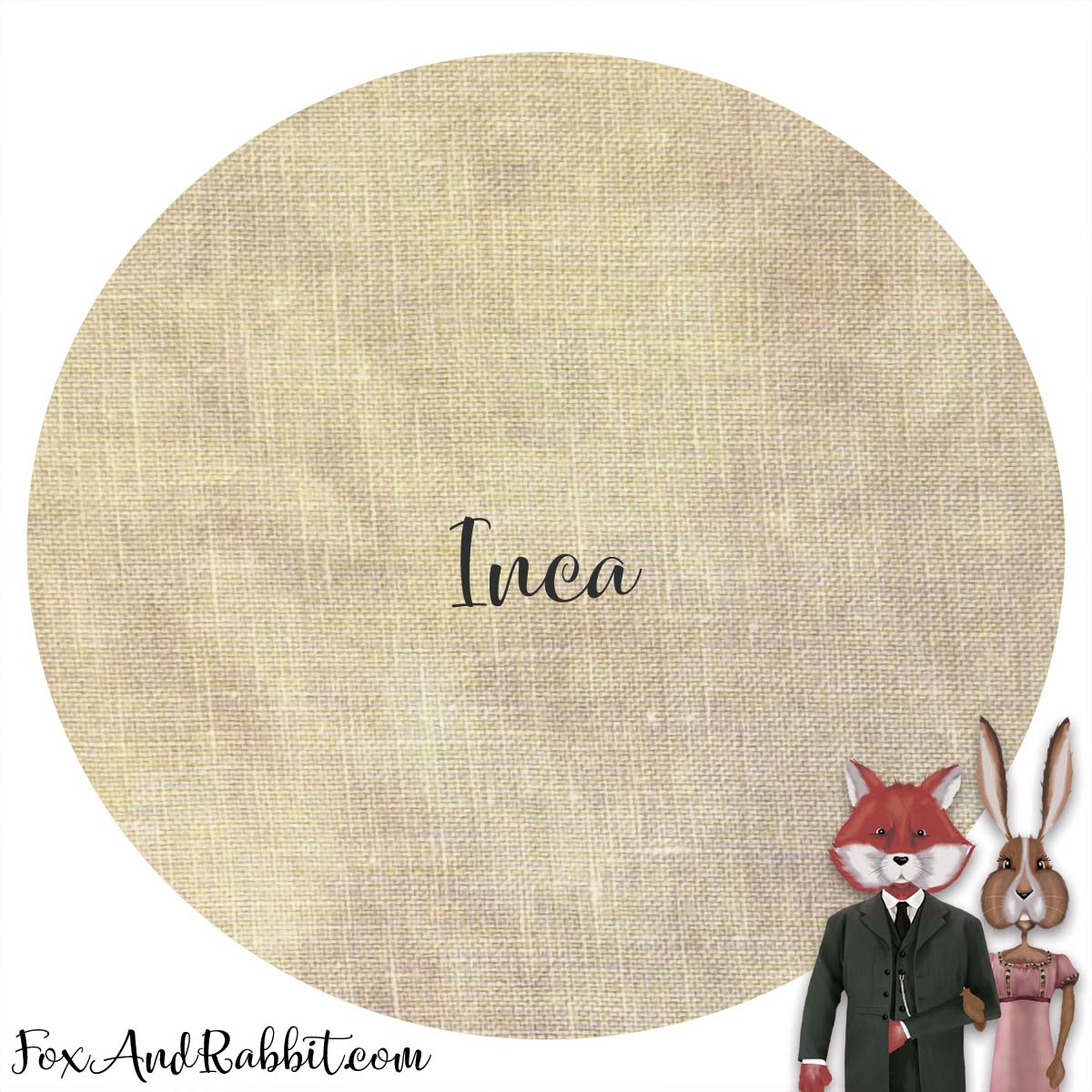 Fox and Rabbit Hand Dyed Fabric Inca