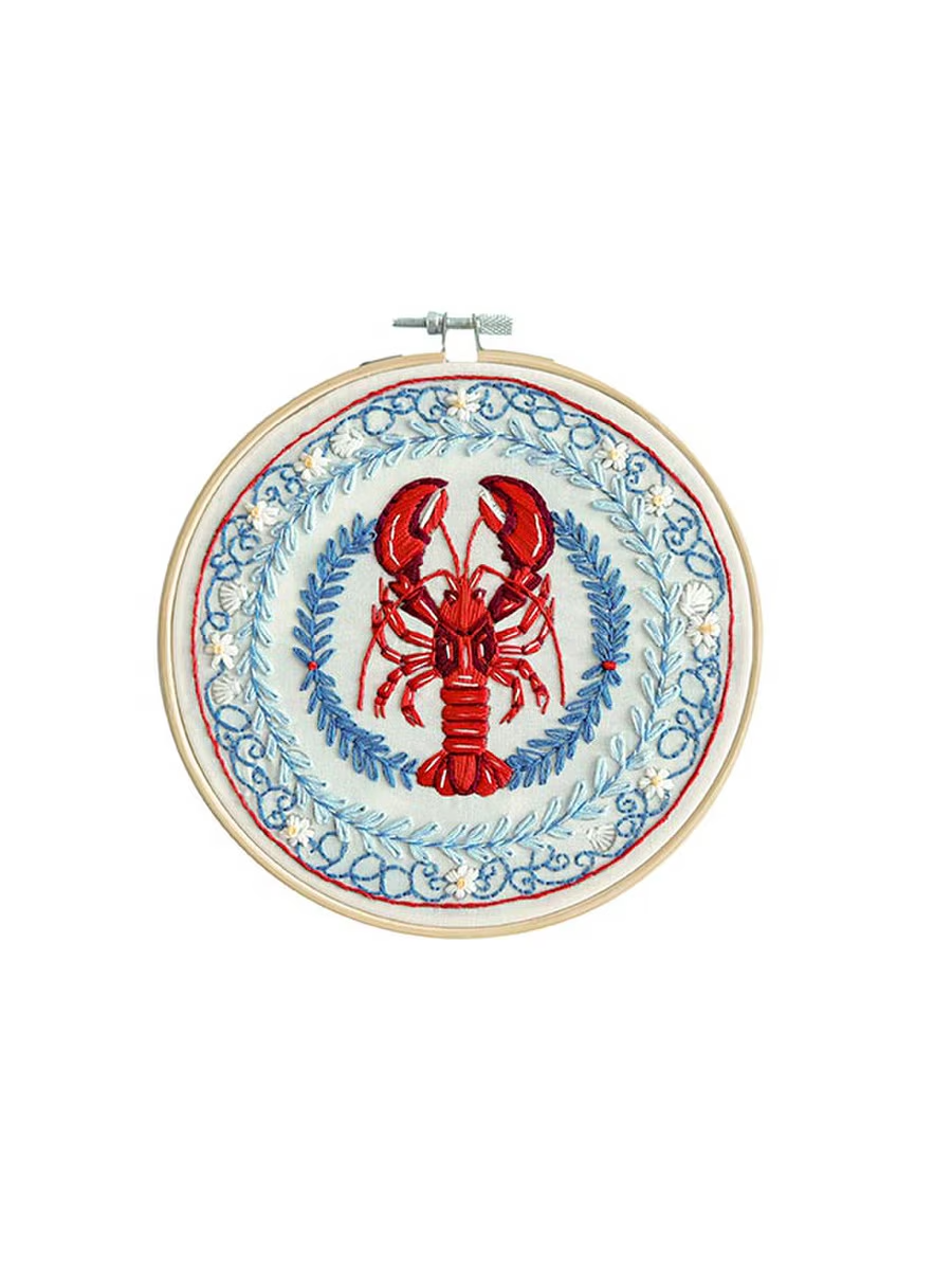 Italian Lobster Plate Embroidery Kit