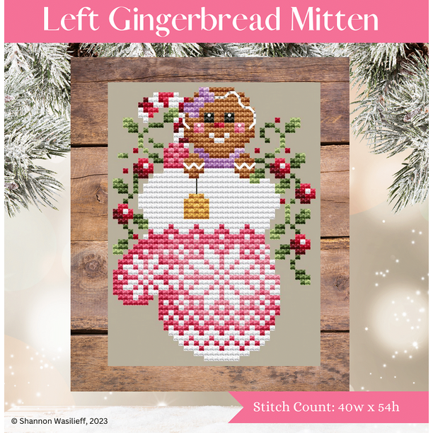 Left Gingerbread Mitten Pattern