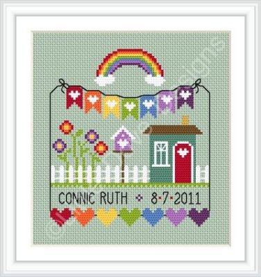 Rainbow Birth Sampler Pattern