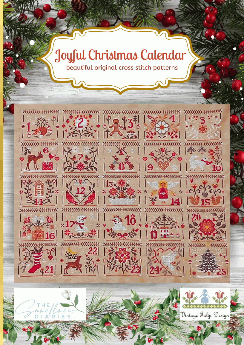Joyful Christmas Calendar Pattern