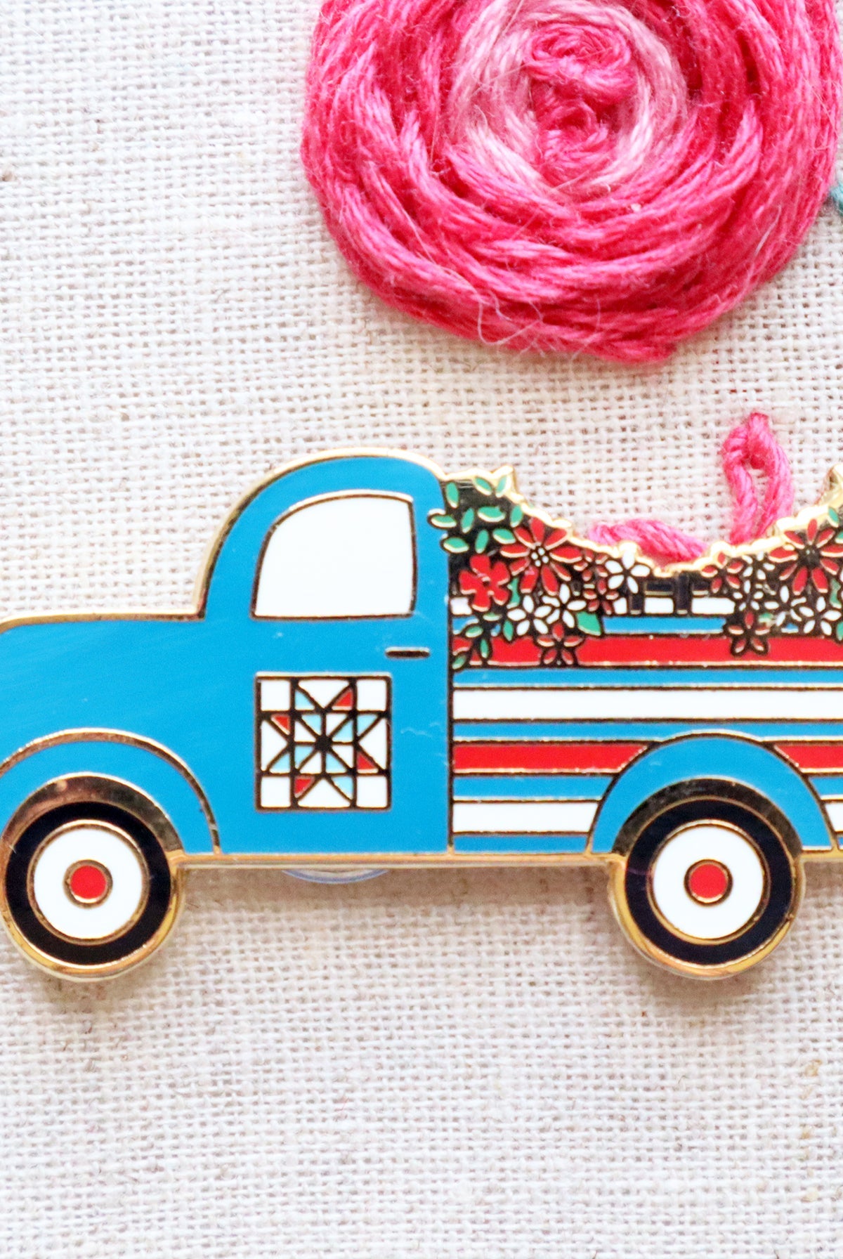 Patriotic Vintage Truck Needle Minder
