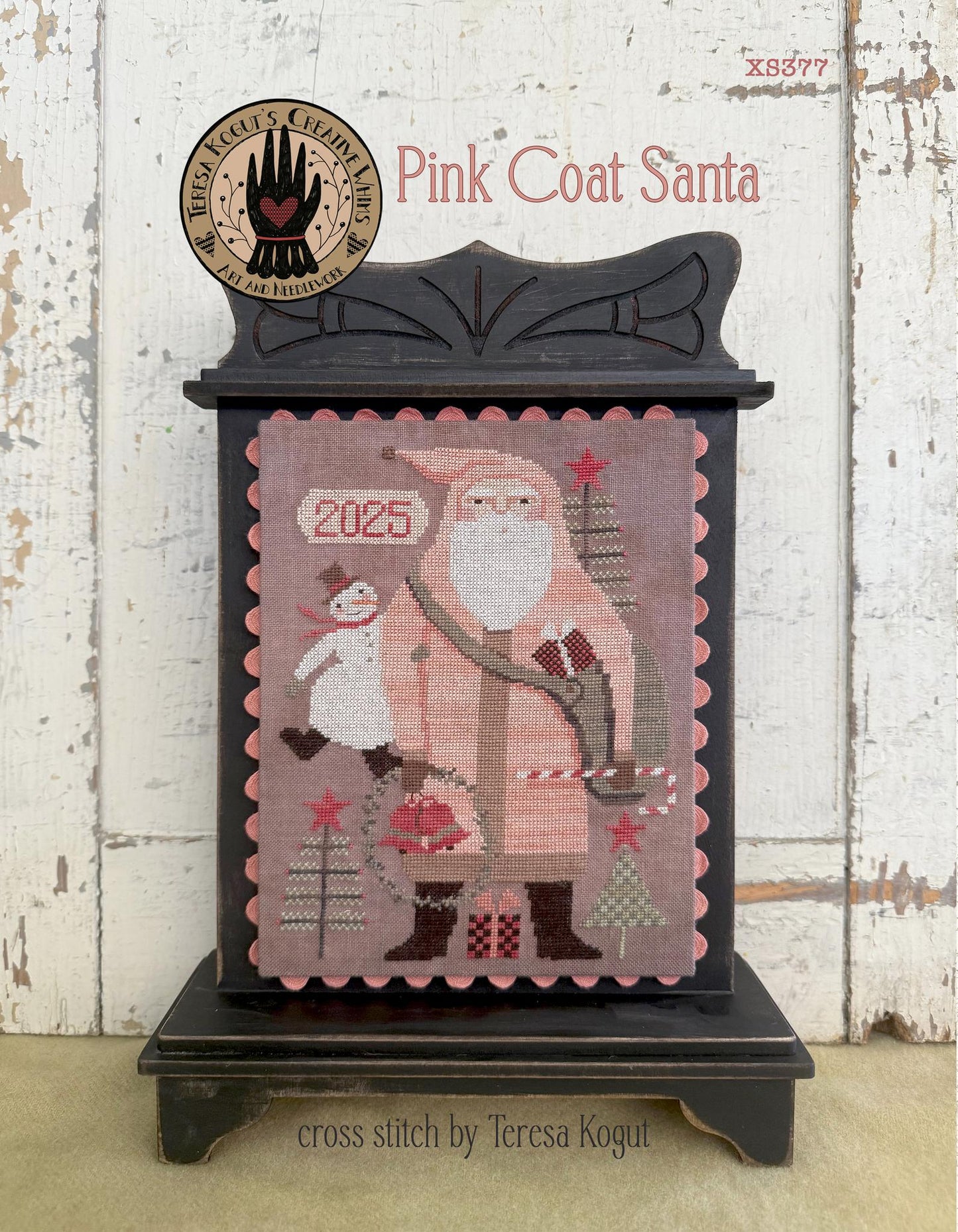 PRE-ORDER Pink Coat Santa Pattern