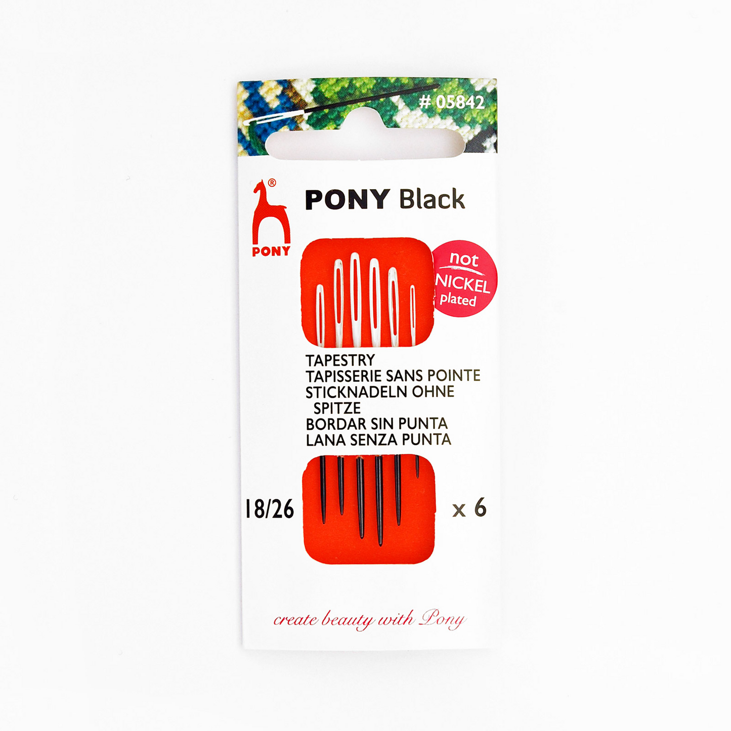 Pony White Eye Hypoallergenic Tapestry Needles Size 24