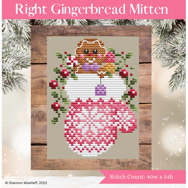 Right Gingerbread Mitten Pattern