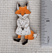 Mrs. Fox Enamel Needle Minder