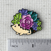 Floral Hedgehog Enamel Needle Minder