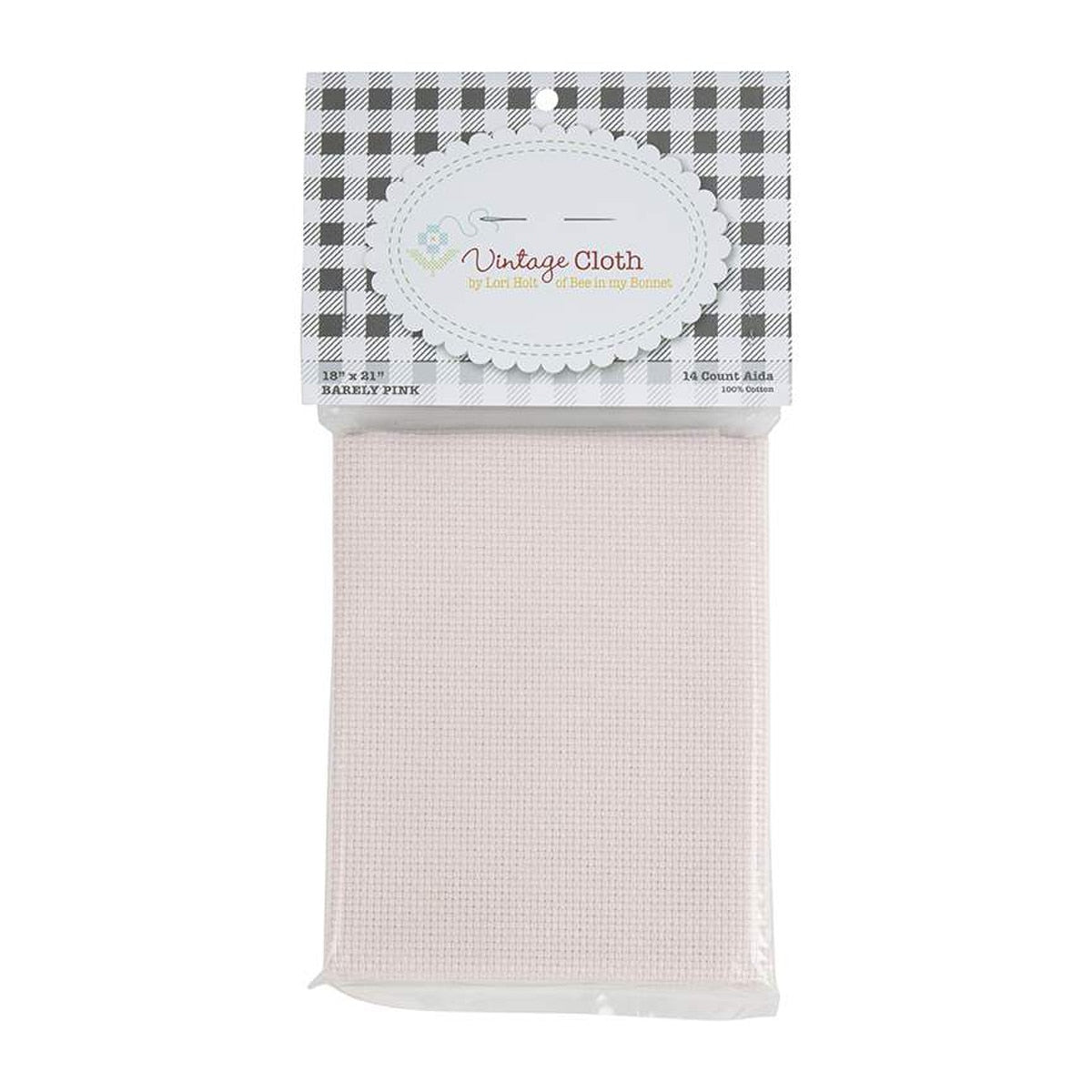 Lori Holt Vintage Cloth 14 count Aida Barely Pink