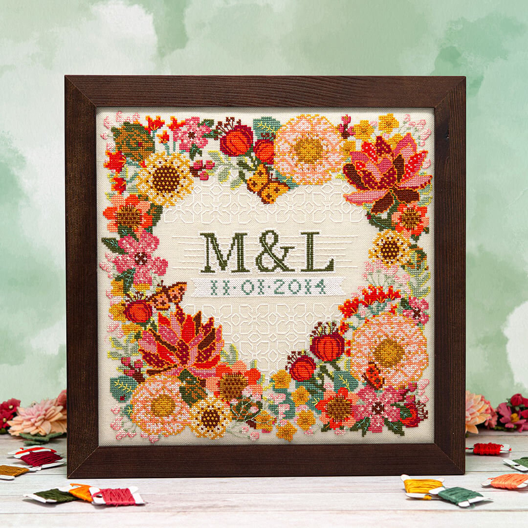 Modern Botanical Wedding Sampler Pattern
