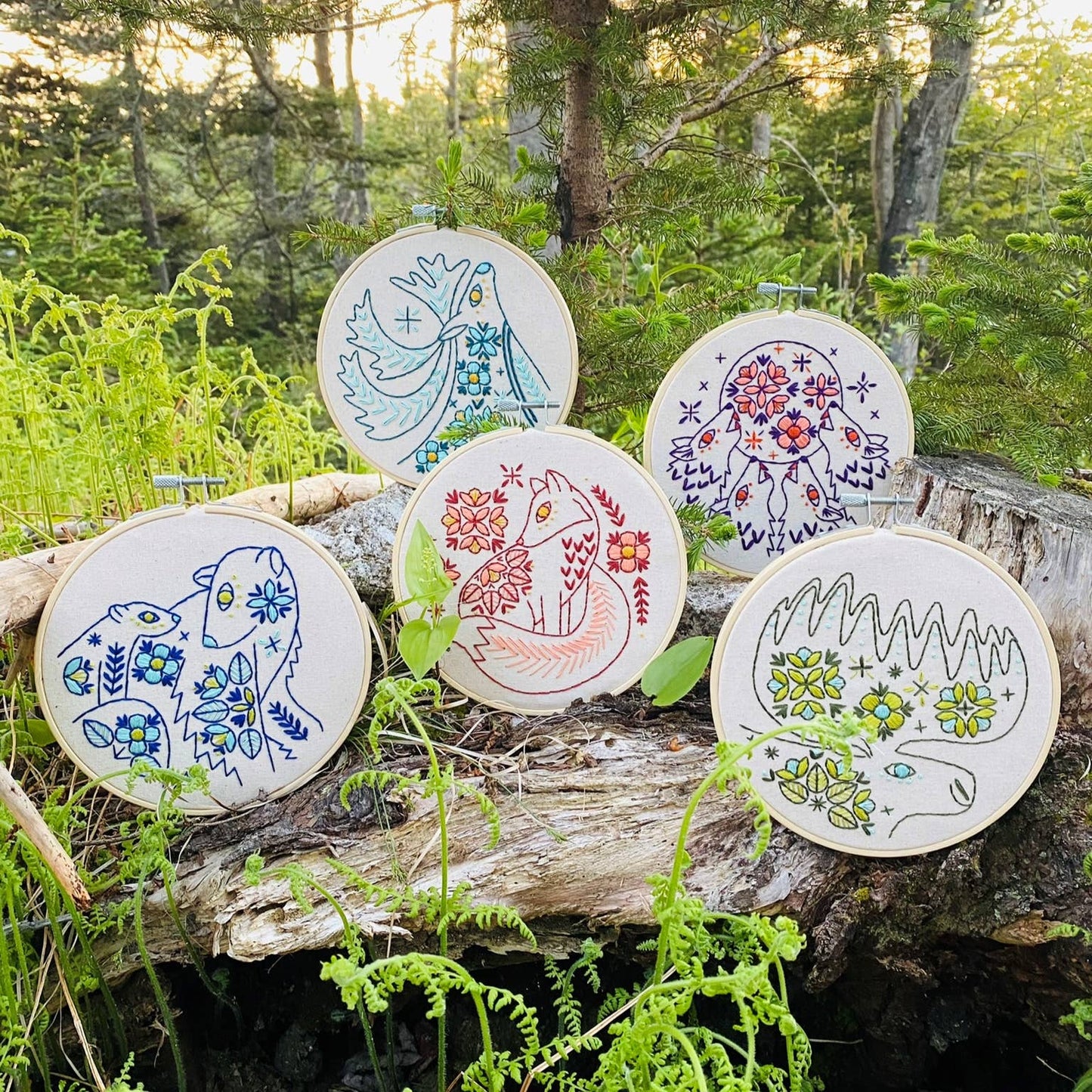 Folk Fox Embroidery Kit
