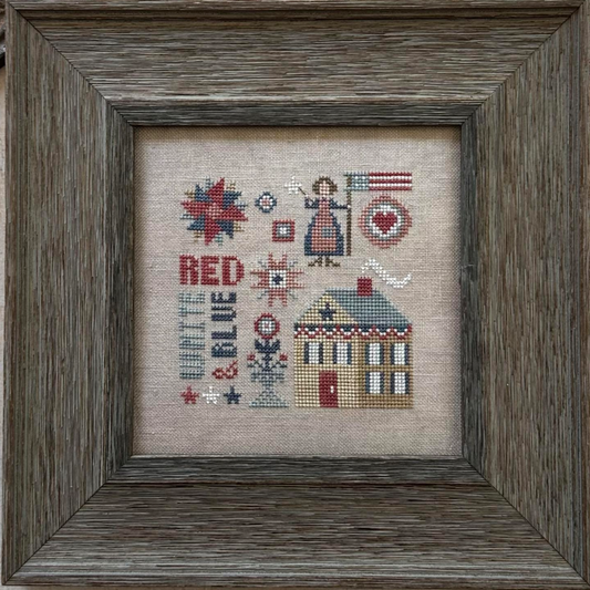 Doodles Red White and Blue Pattern