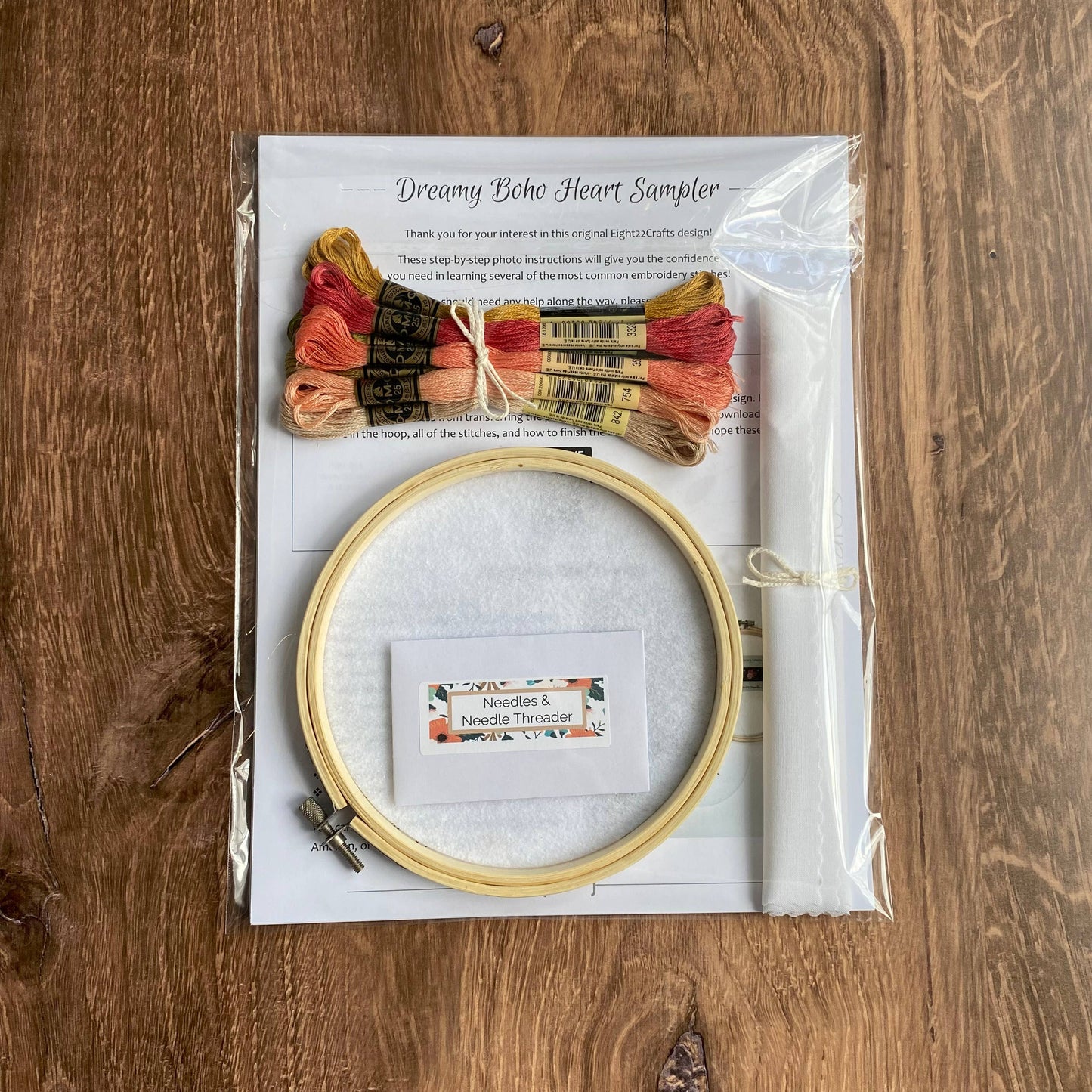 Dreamy Boho Heart Sampler Embroidery Kit Level 1