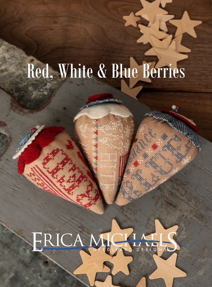 Red White and Blue Berries Pattern