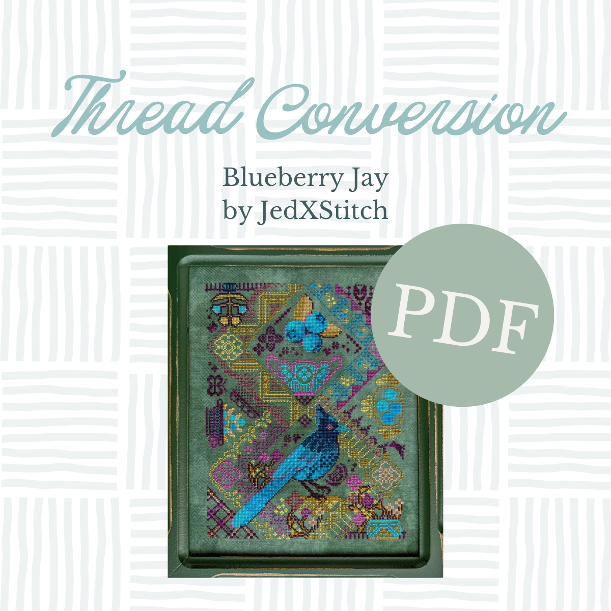 PDF Thread Conversion - Blueberry Jay by JEDxStitch