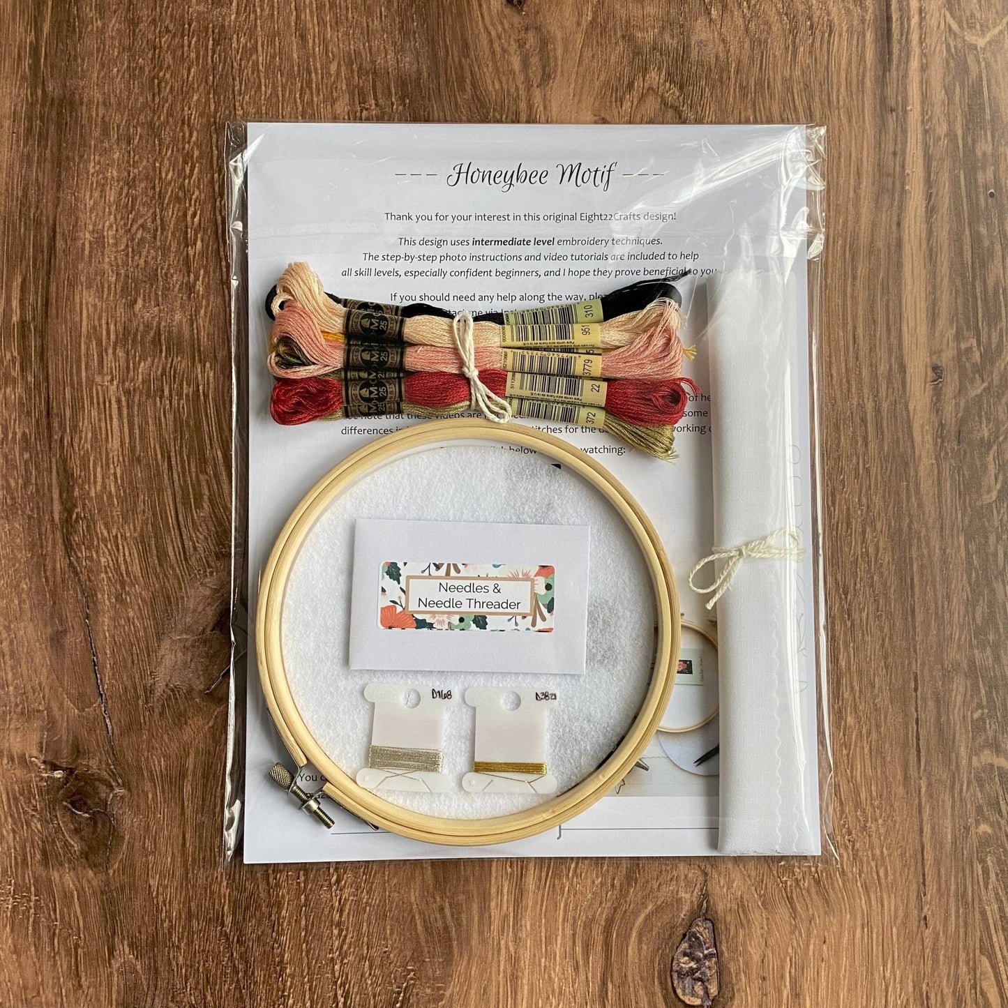Honeybee Motif Embroidery Kit