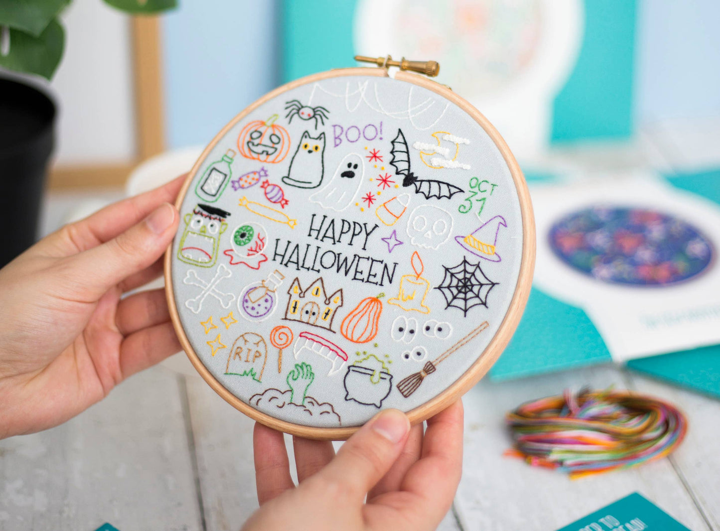 Happy Halloween Embroidery Pattern Fabric Pack