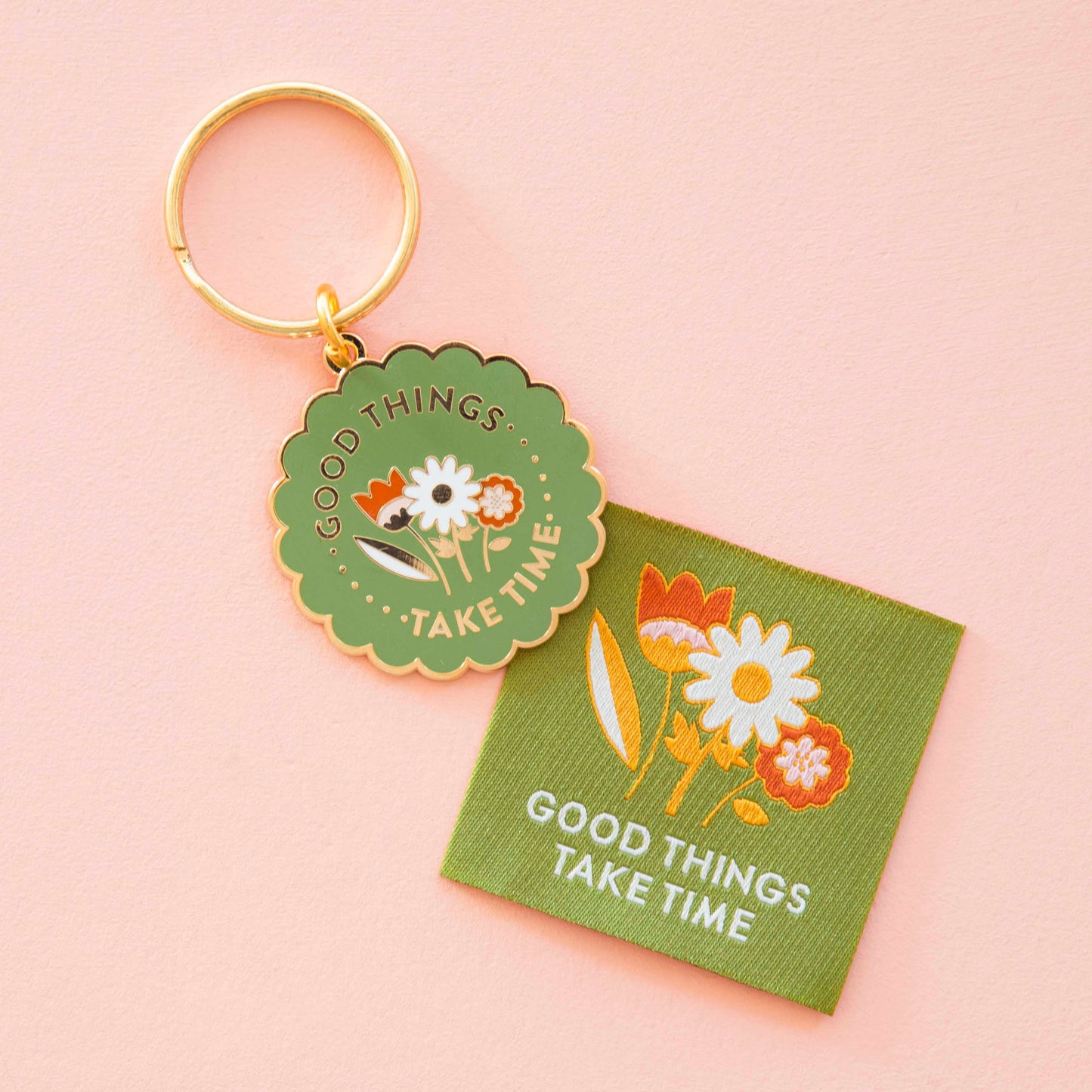 Good Things Take Time Enamel Keychain